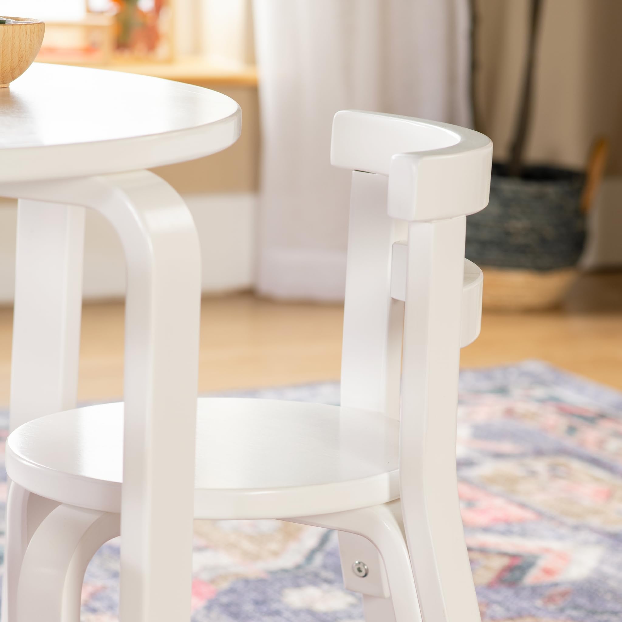 Nordic Table and Chair Set - Round Kids Activity Table with 4 Chairs