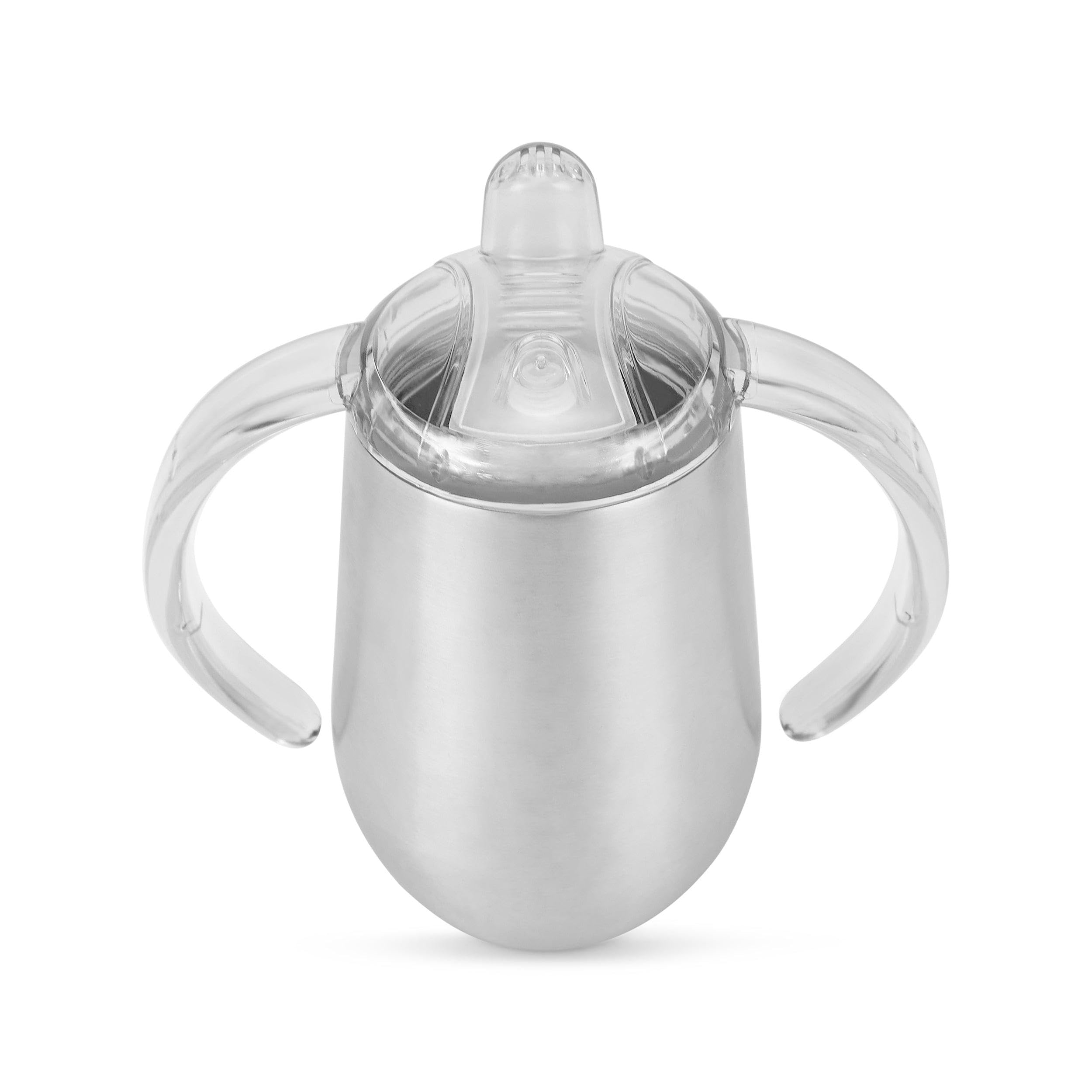 Stainless Steel Sippy Cup Pack of 25 with Clear & Hard Plastic