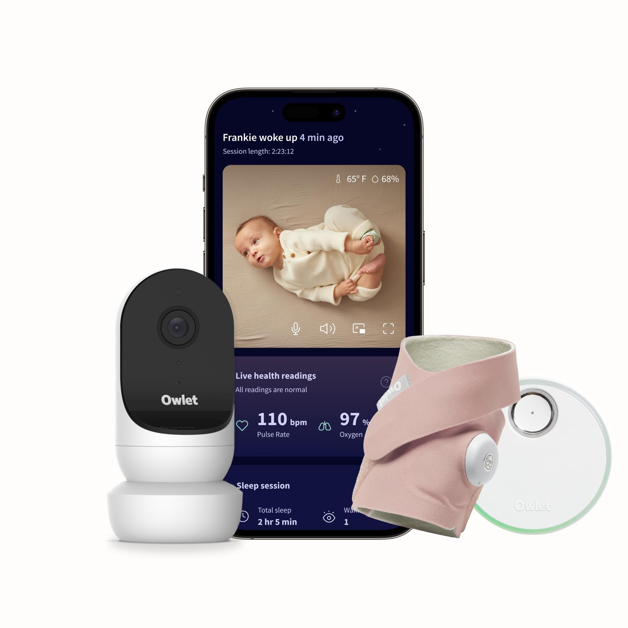 Duo Smart Baby Monitor: FDA-Cleared Dream Sock® Plus Owlet Cam