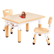 Table and 2 Chairs Set for Ages 3-8, Height Adjustable Toddler Table