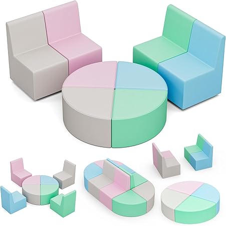 MX-03 8 PCS Kids Sofa Set, Daycares Chairs for Toddlers Activities