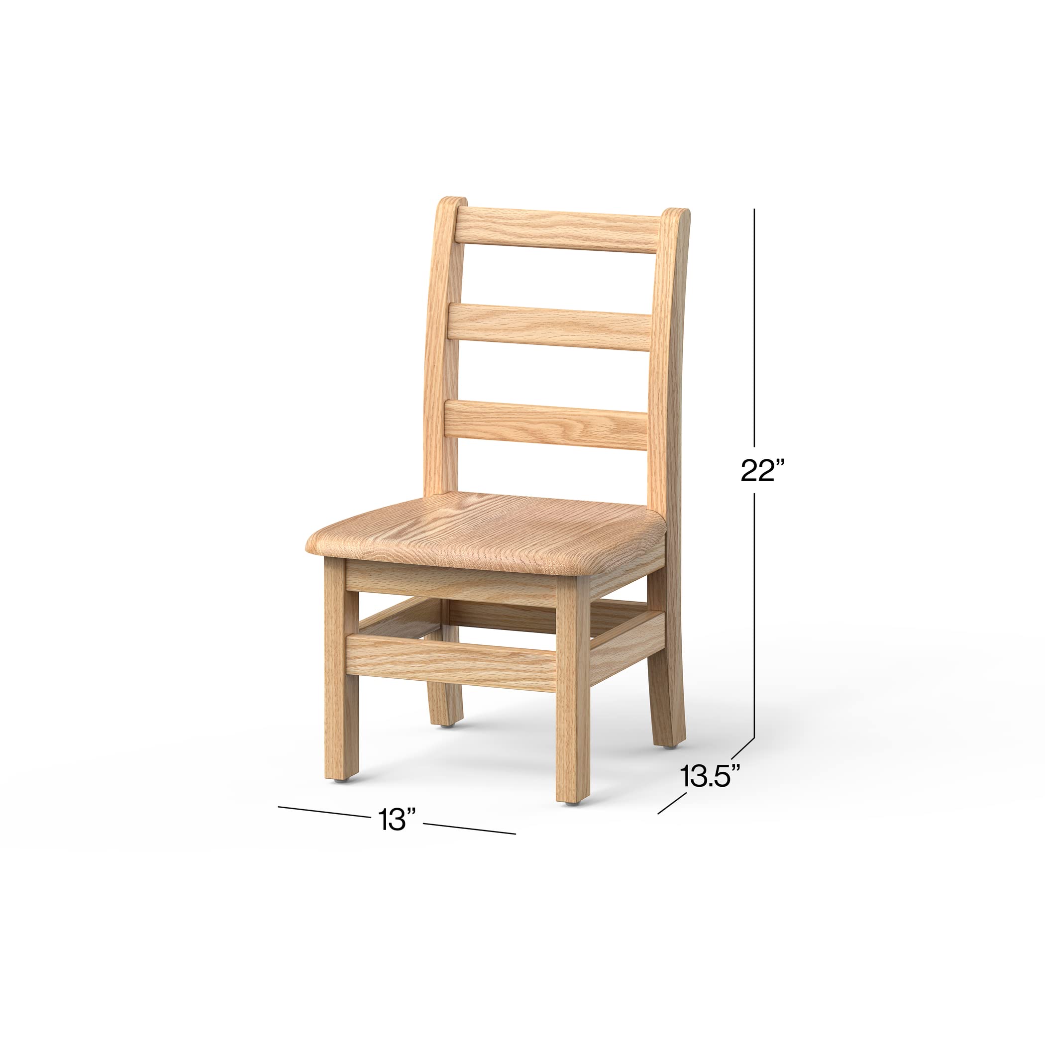 Kids Wooden School Chairs 8 Inch Red Oak 2 Pack