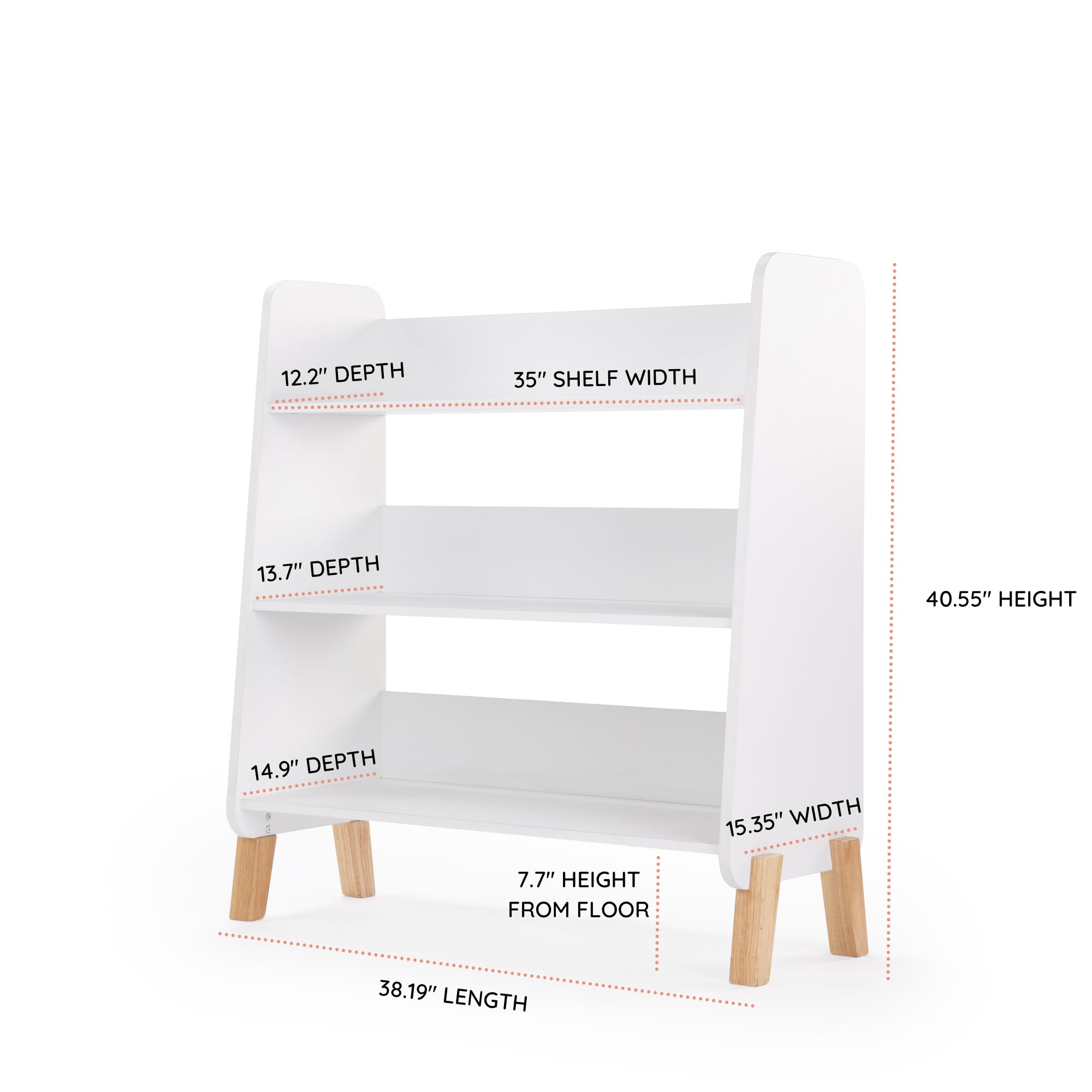 3-Tier Toddler Bookshelf Storage Display
