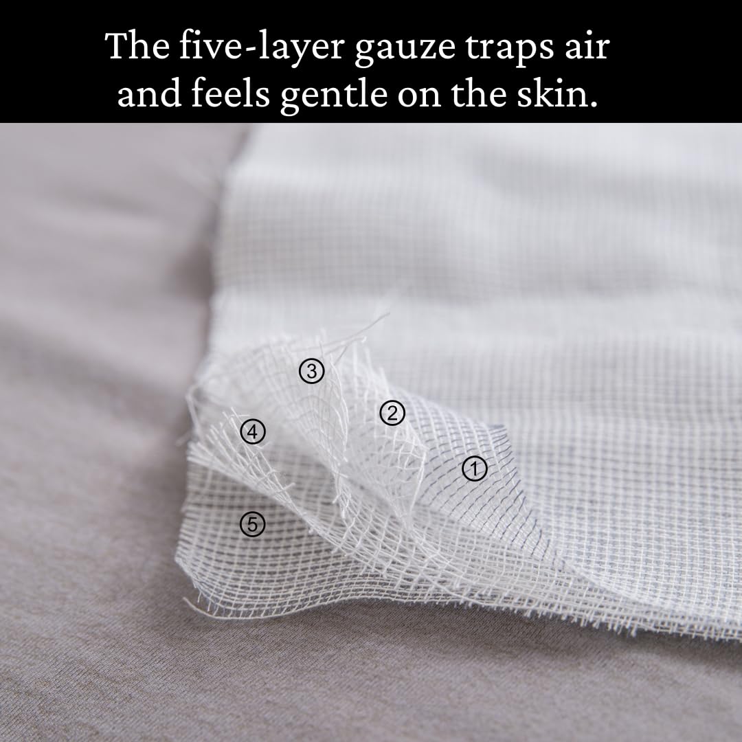 5 Layer Cotton Gauze Blanket Soft Lightweight Breathable All Season