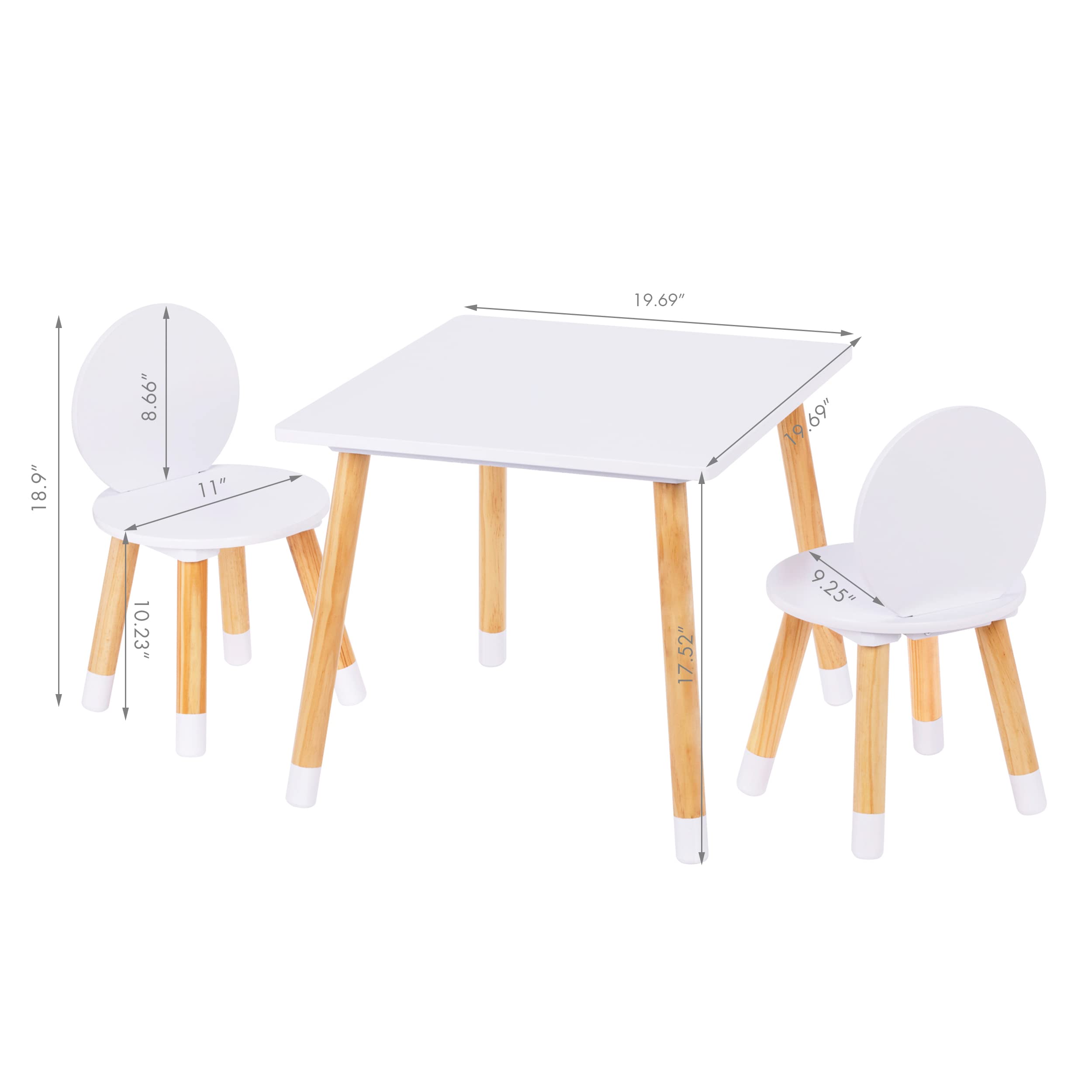 Table with 2 Chairs Set for Toddlers, Boys, Girls, 3 Piece Kiddy
