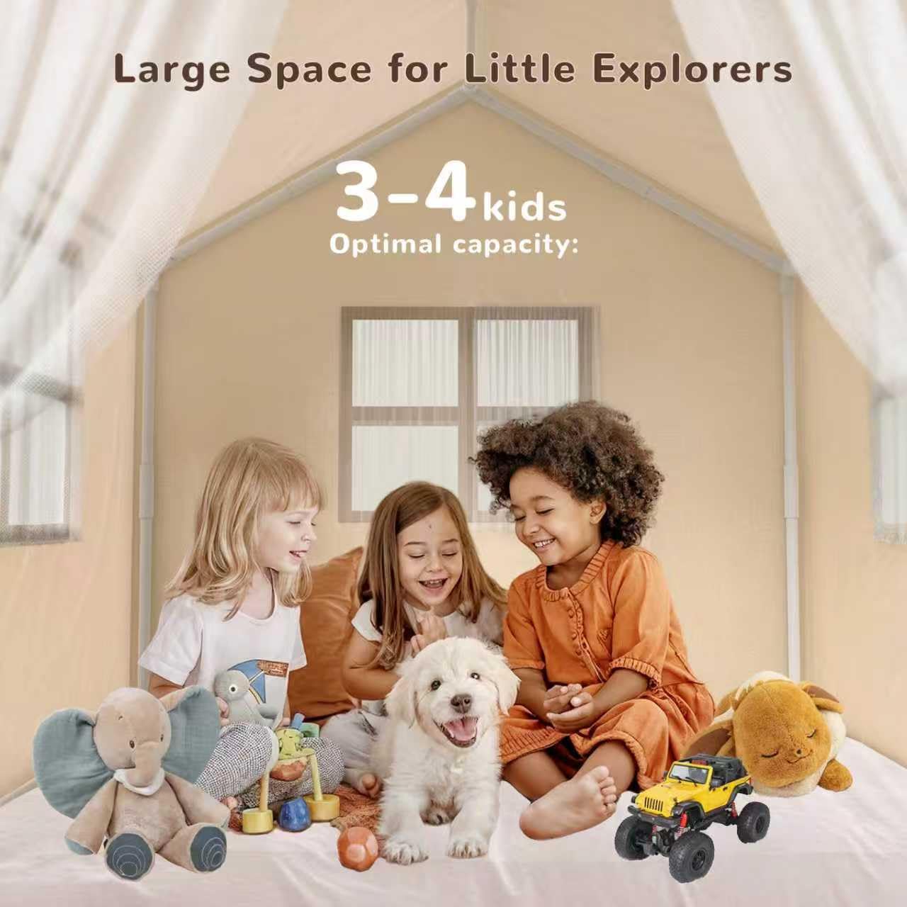 Kids Play Tent with LED Lights and Mat