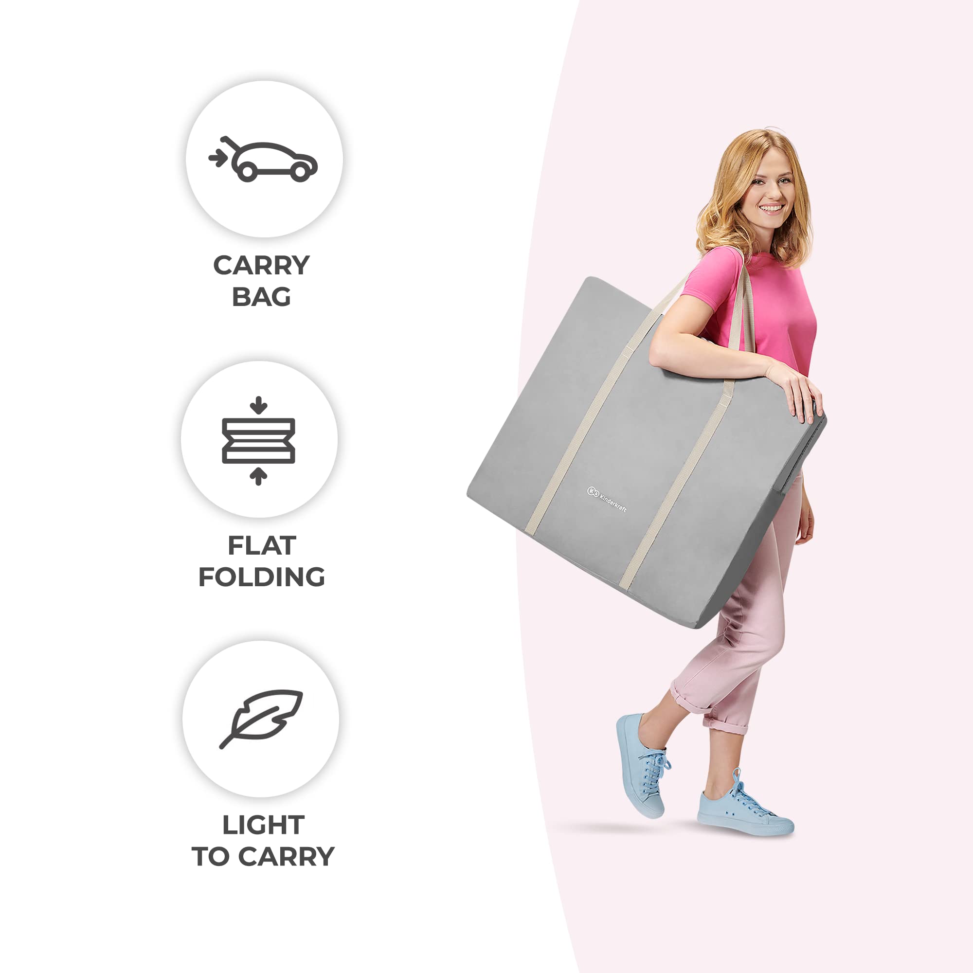 Portable Travel Bassinet with Mosquito Net and Adjustable Hood