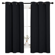 Pitch Black Solid Thermal Insulated Grommet Blackout Curtains/Drapes