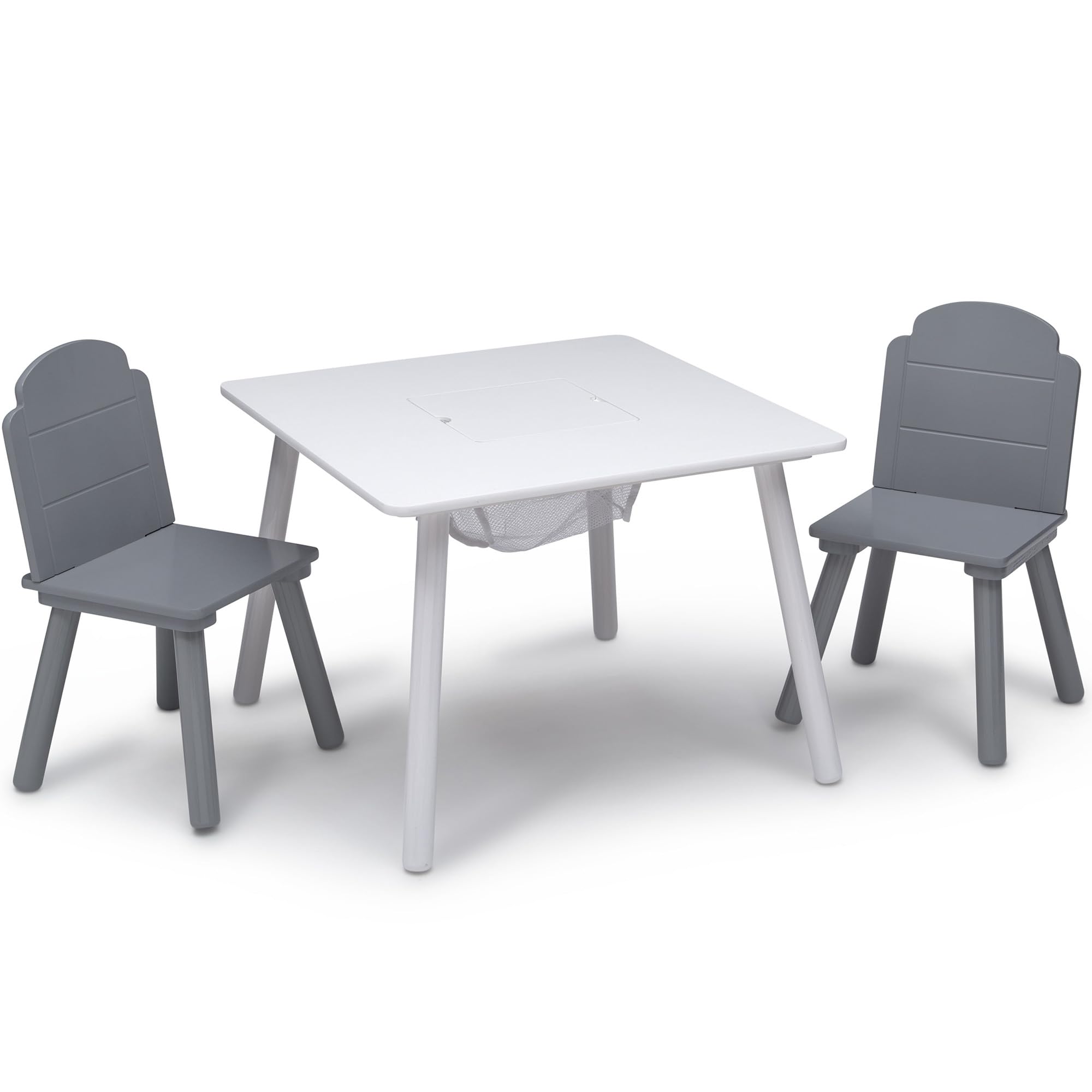 Finn Table and Chair Set with Storage, White/Grey