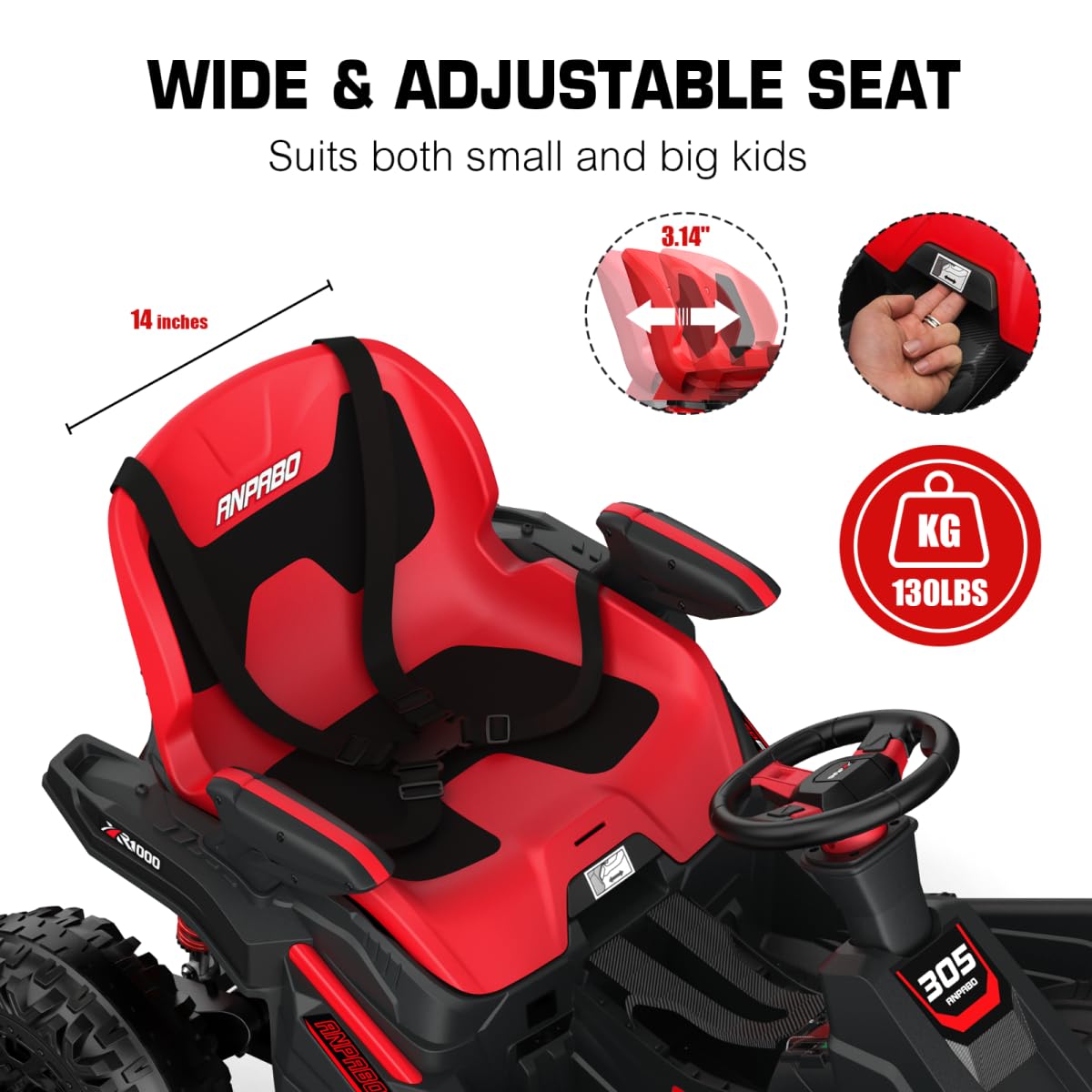 24V 4x4 Ride On Toy for Big Kids with Parent Remote Control