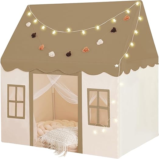 Mat, Star Light Large Kids Playhouse with Windows Easy to Wash