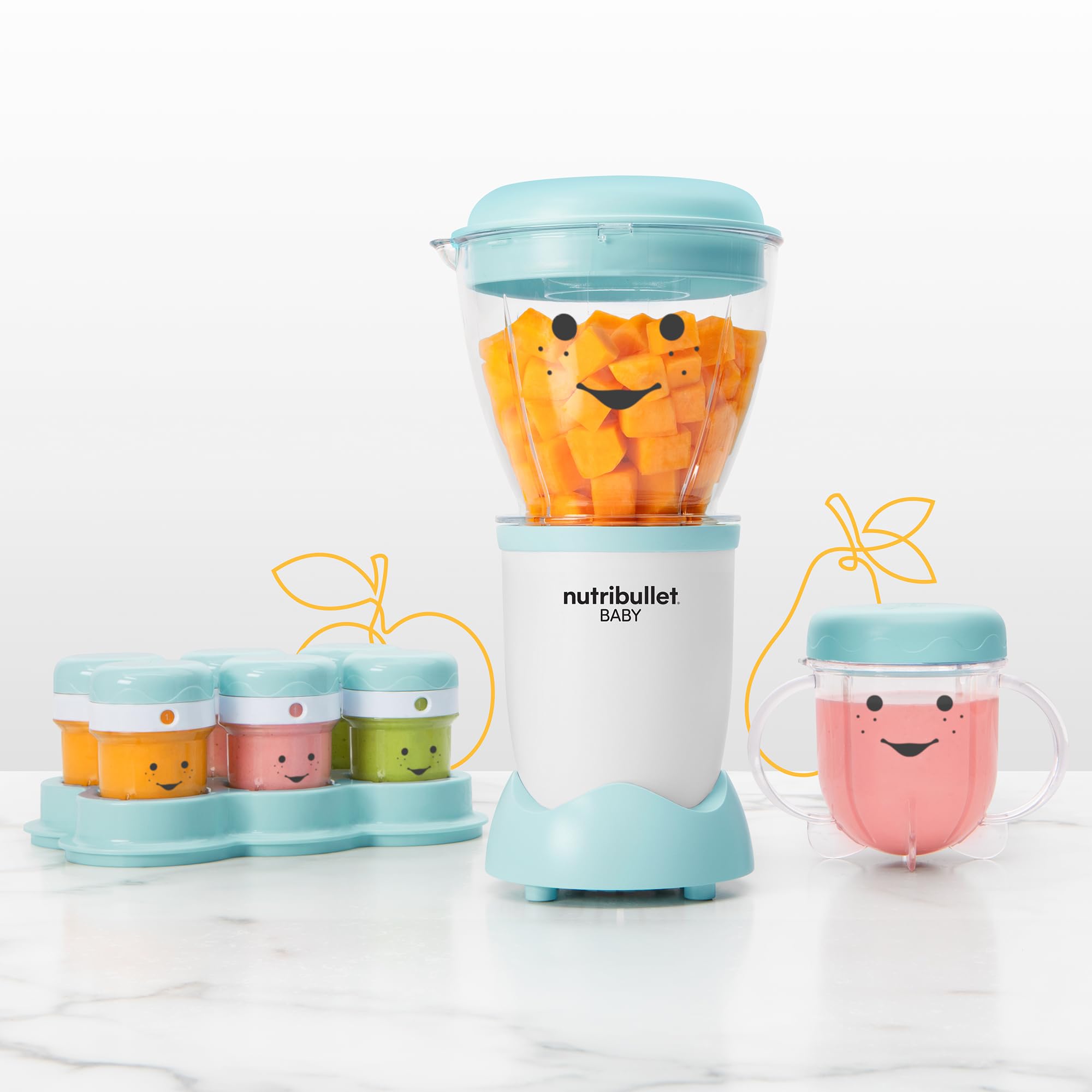 NBY-50100 Baby Complete Food-Making System, 32-Oz, White, Blue, Clear