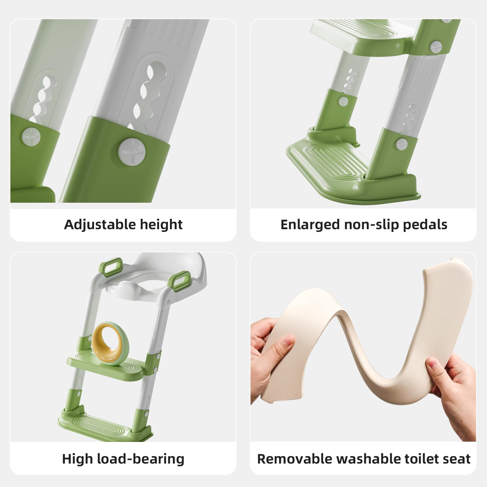 Toddler Potty Training Toilet Seat - Coupled with Must - Haves Step Stool Essentials Stuff Portable Stairs, Potty Seats with Steps Ladder for Toddlers, and Foldable Potty Train Chair Adapter
