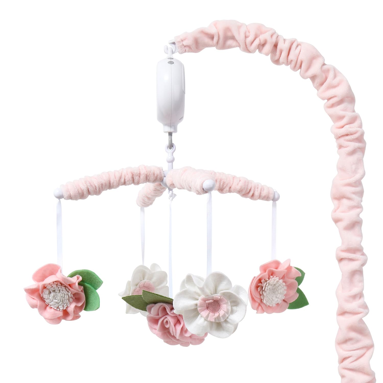 Pink Floral Musical Crib Mobile with 12 Lullabies