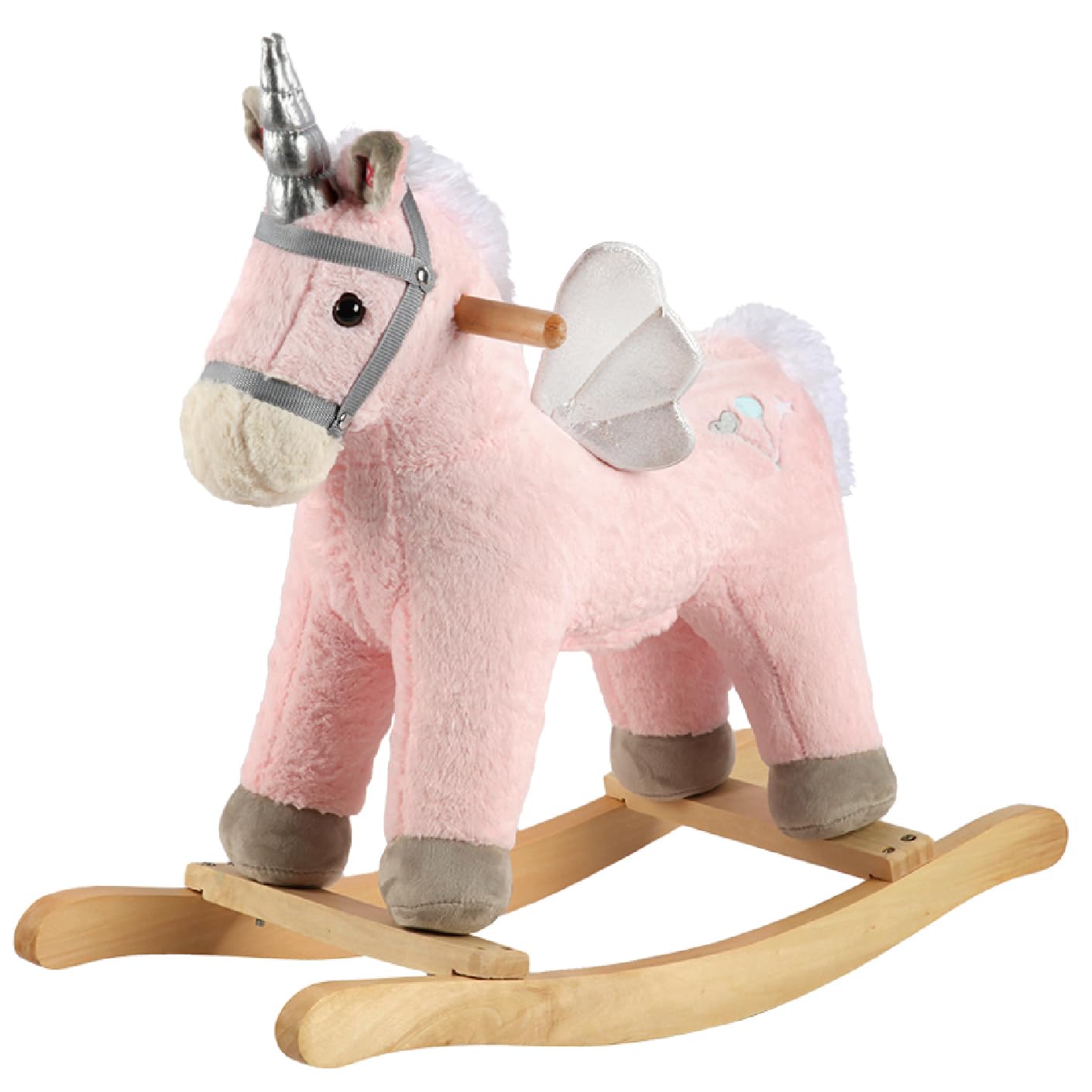 Pink Unicorn/Pony Animal Rocker with Realistic Sound Plush Stuffed Rocking