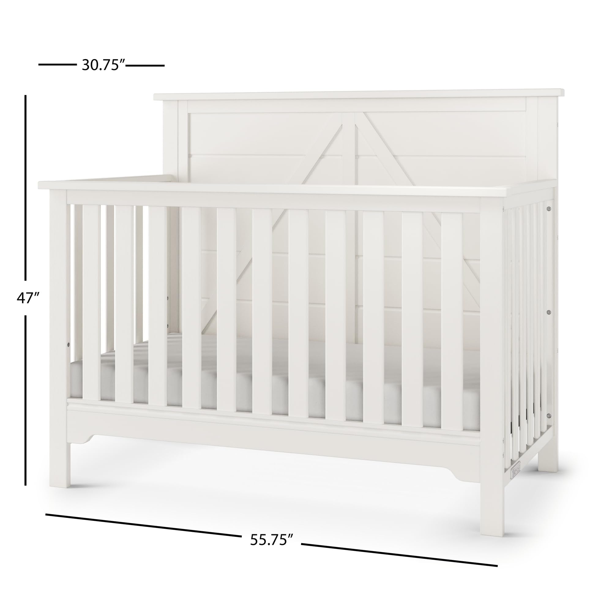 Woodland 4-in-1 Convertible Crib, Baby Crib Converts