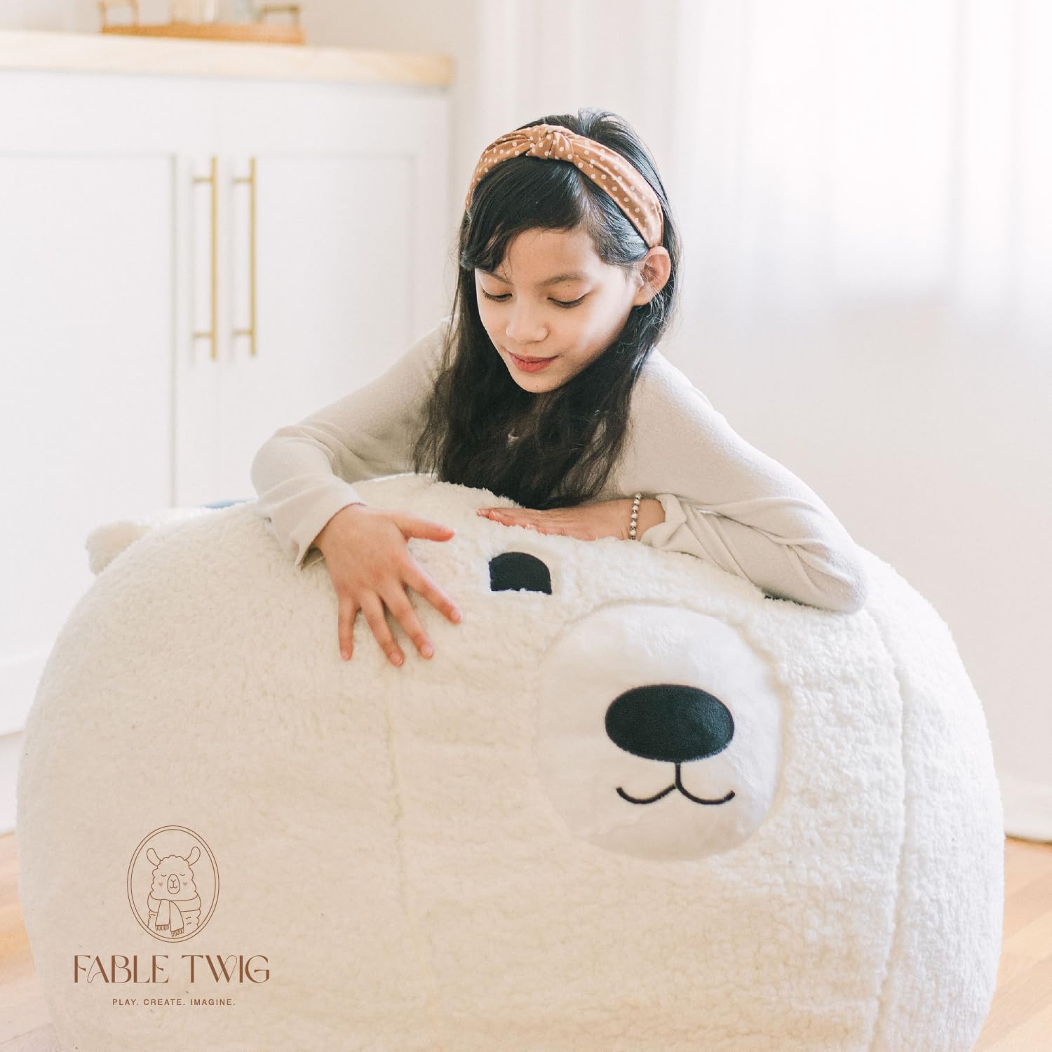 Sherpa Memory Foam Bean Bag Chair for Kids