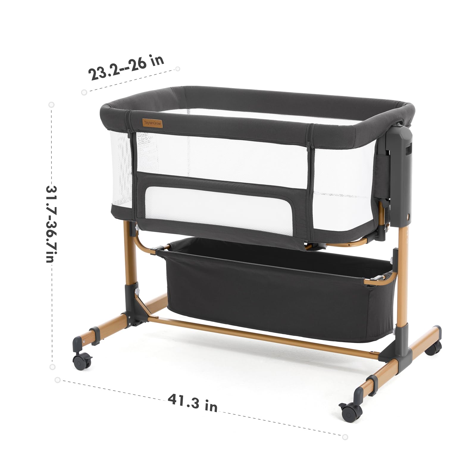 3-in-1 Bedside Bassinet with Adjustable Height