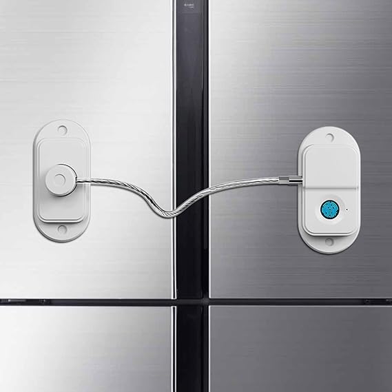 Fingerprint Fridge Lock (2 Pack),Refrigerator Lock with Fingerprint