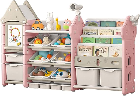 Kids Toy Storage Organizer and Children Bookshelf