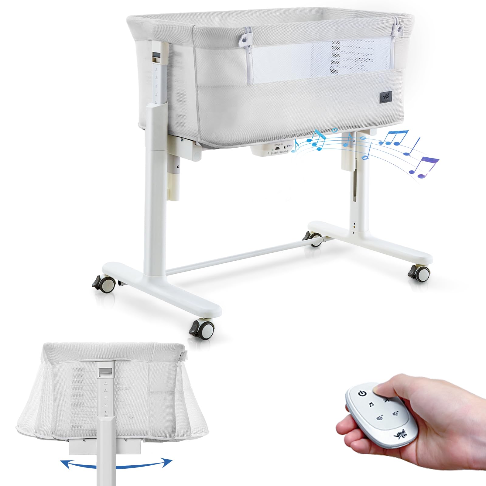 Electric Rocking Bassinet with Bedside Sleeper