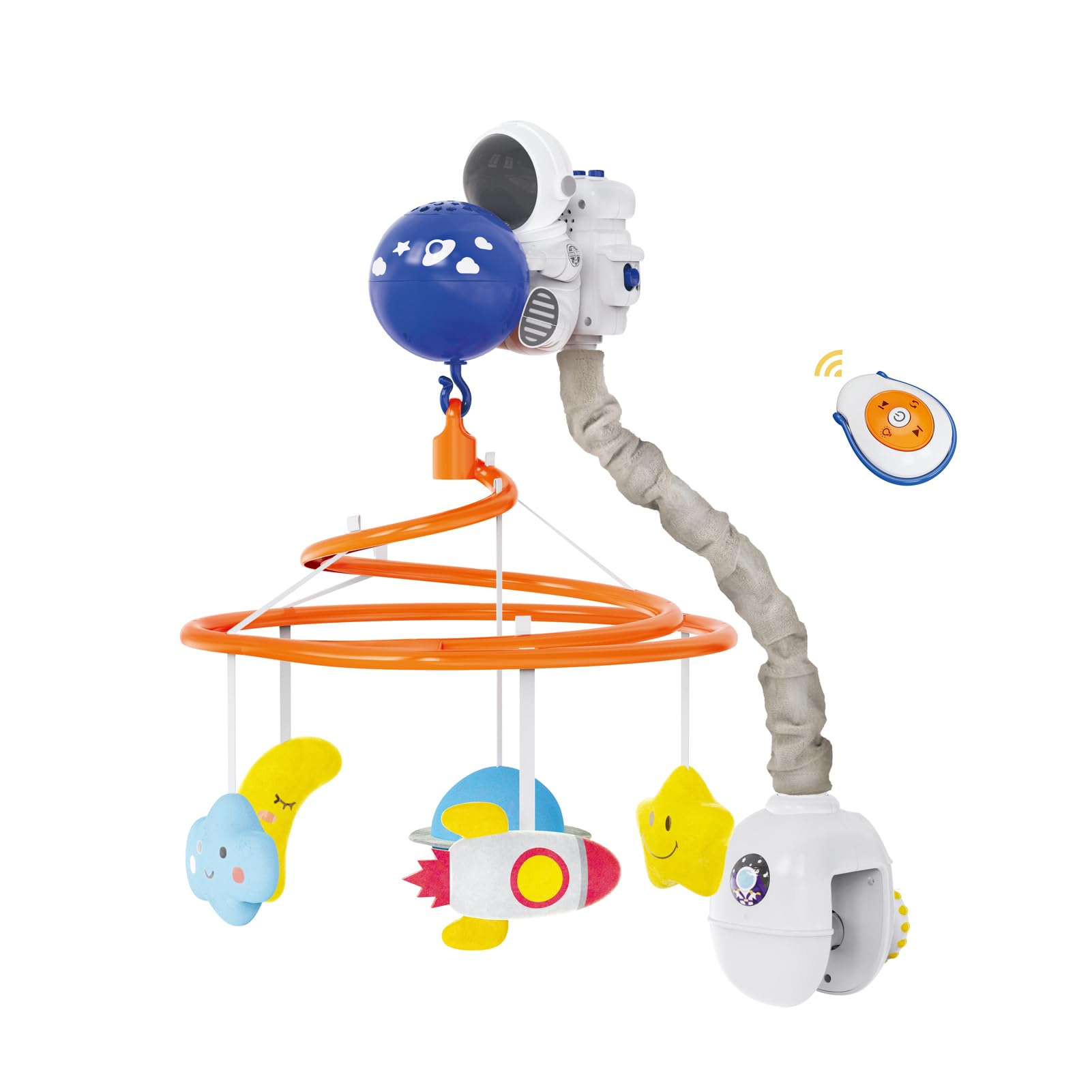 Baby Crib Mobile with Music and Lights, Space Baby Mobile for Crib with Remote Control
