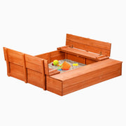 Wooden Outdoor Sandbox with Cover