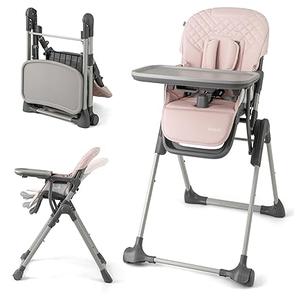 Baby High Chair, Convertible Quick Folding Portable Highchair