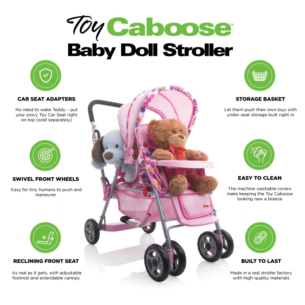 Triple Doll Stroller with Reclining Seat and Canopy
