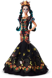 Collector Dia De Muertos Doll, 11.5-inch, Brunette, Wearing Embroidered Dress