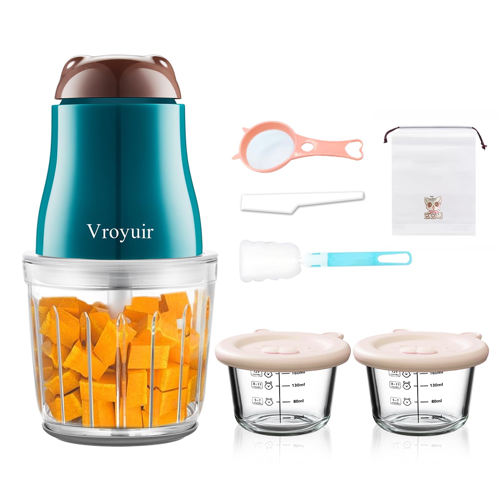 Baby Food Maker, 600ML Baby Food Blender with 10 Blades
