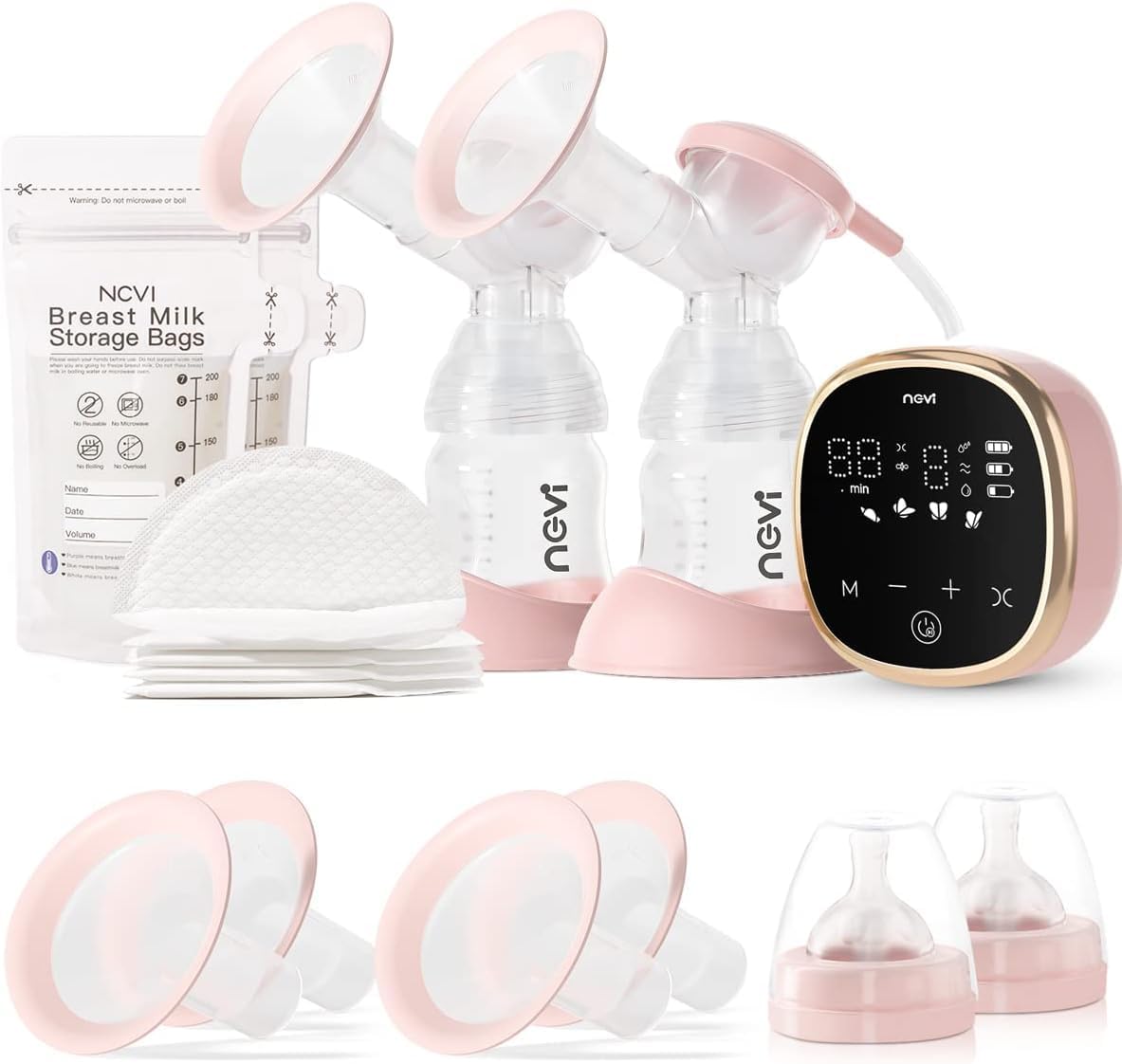 Electric Breast Pump 8782, Portable Hospital-Grade Double Pump with 4 Modes & 9 Levels