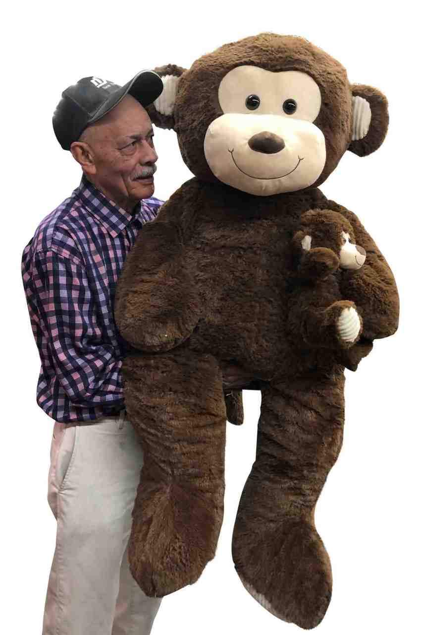 4 Foot Giant Stuffed Monkey Holding Baby 48 Inches Soft 122 cm Huge Cuddly