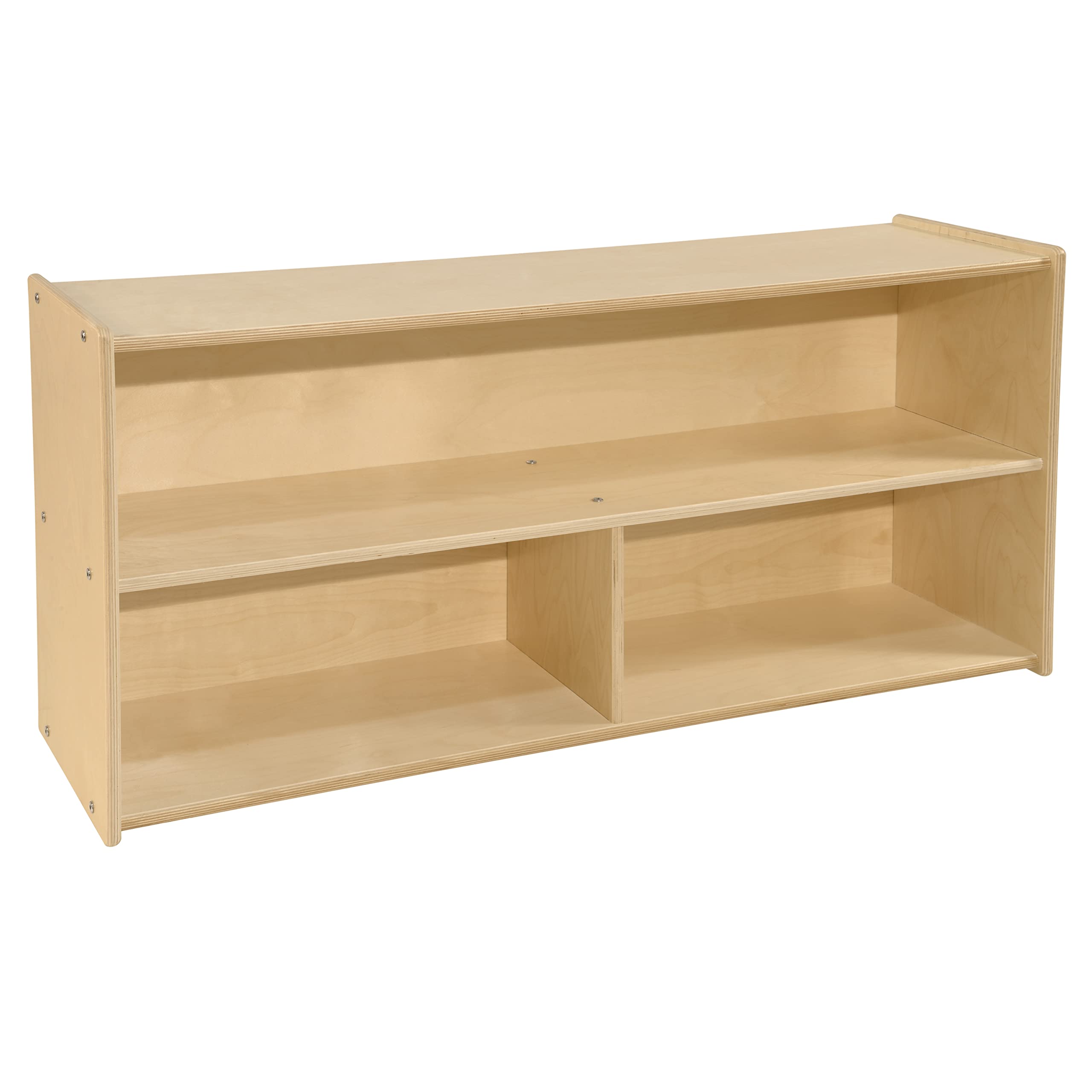 2-Shelf Kids Bookshelf & Toy Storage Organizer | 3-Section Montessori