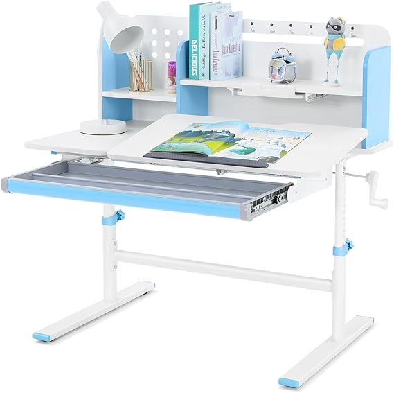 39in Wide Adjustable Height Kids Desk with Tilting Desktop