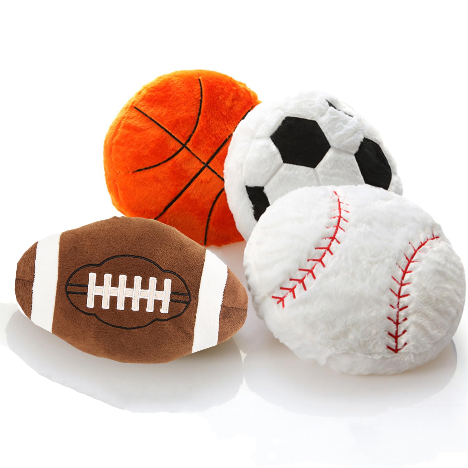 Throw Pillows Fluffy Stuffed Soccer Ball Plush Pillow Baseball Throw