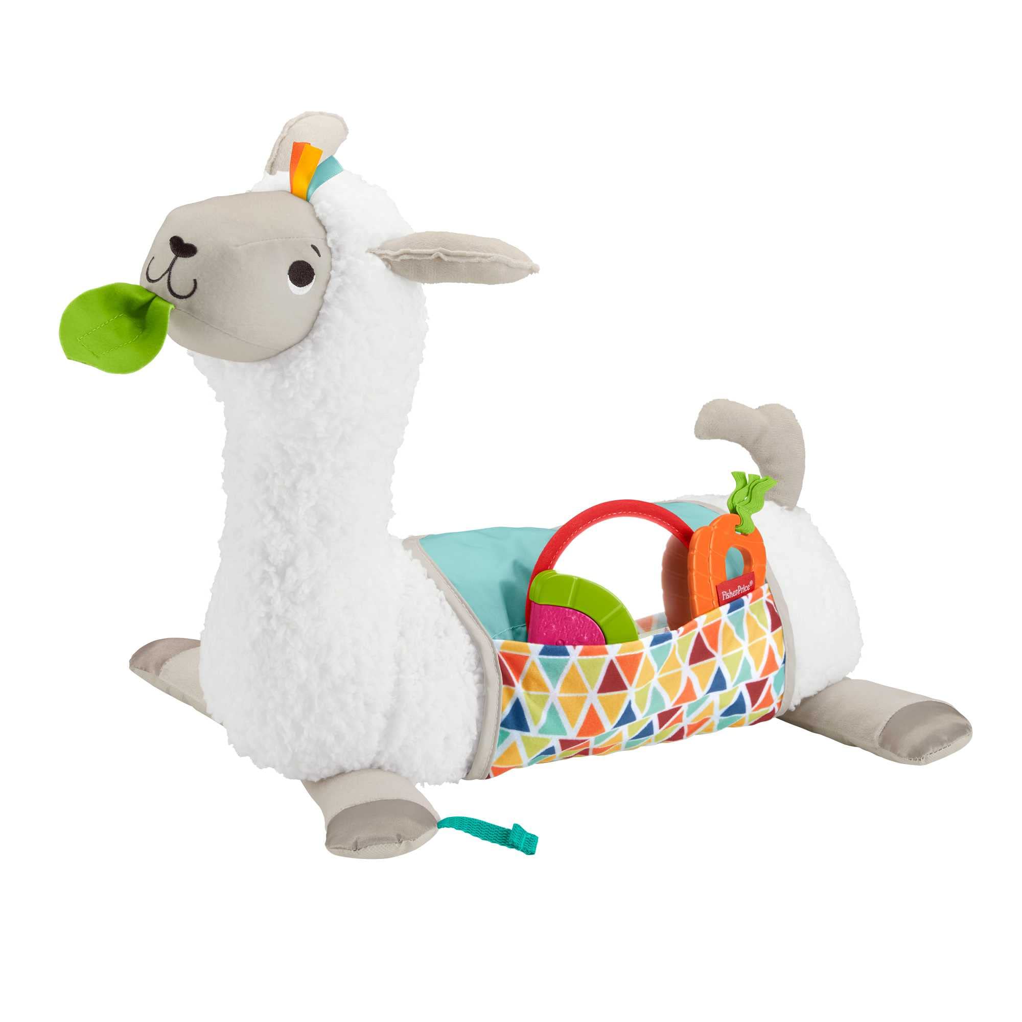 Baby Toy Grow-with-Me Tummy Time Llama Wedge Support with Mirror, Teether & Rattle