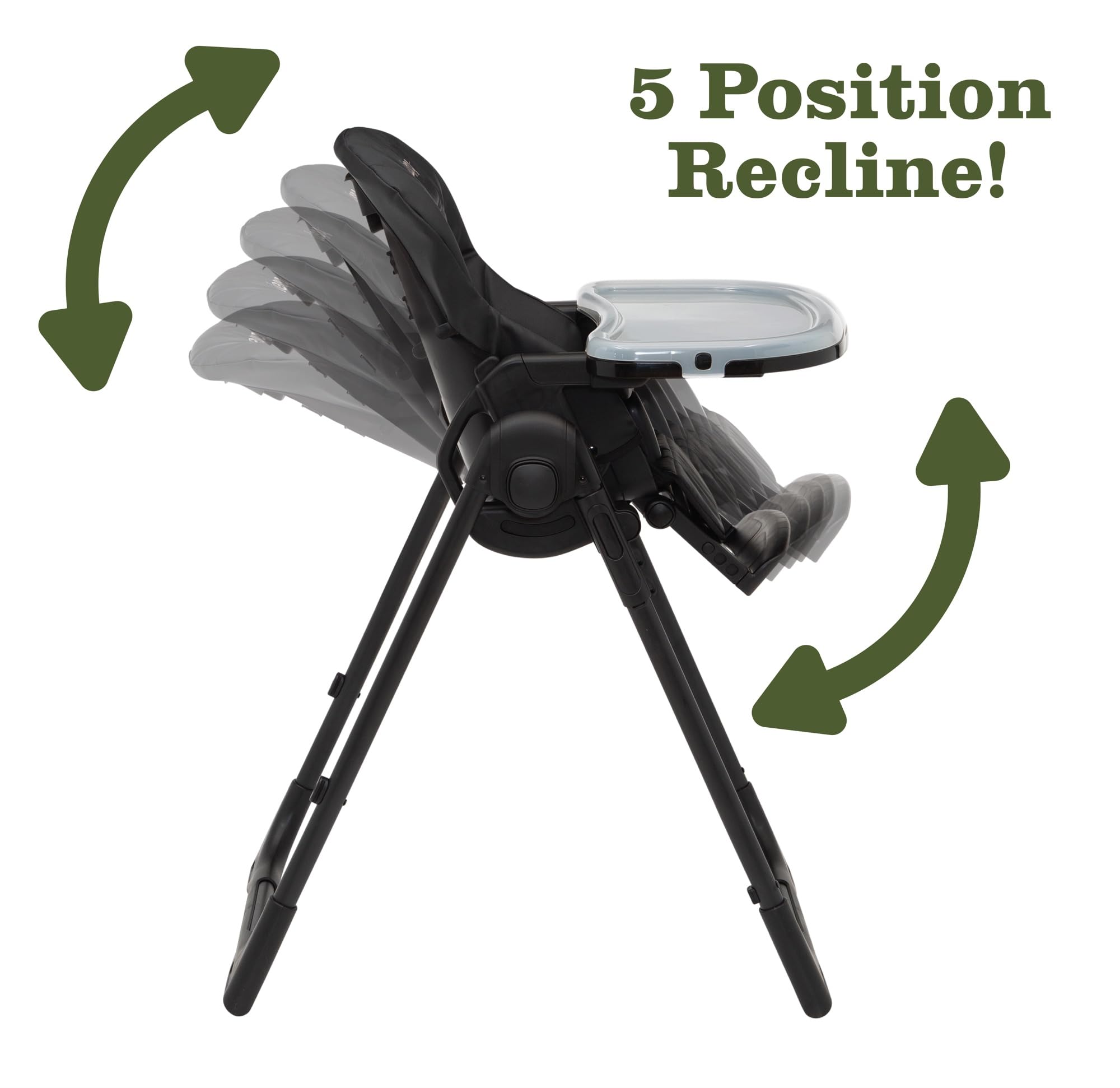Convertible 2-in-1 High Chair with Adjustable Height and Recline