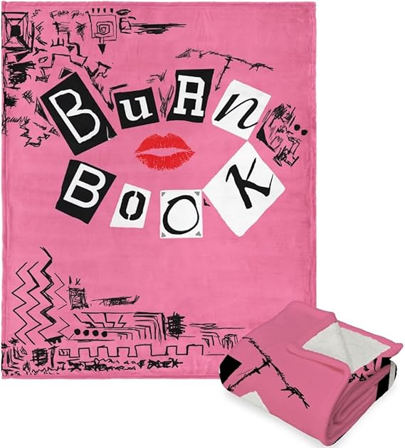 Mean Girls Silk Touch Sherpa Throw Blanket, 50" x 60", Burn Book
