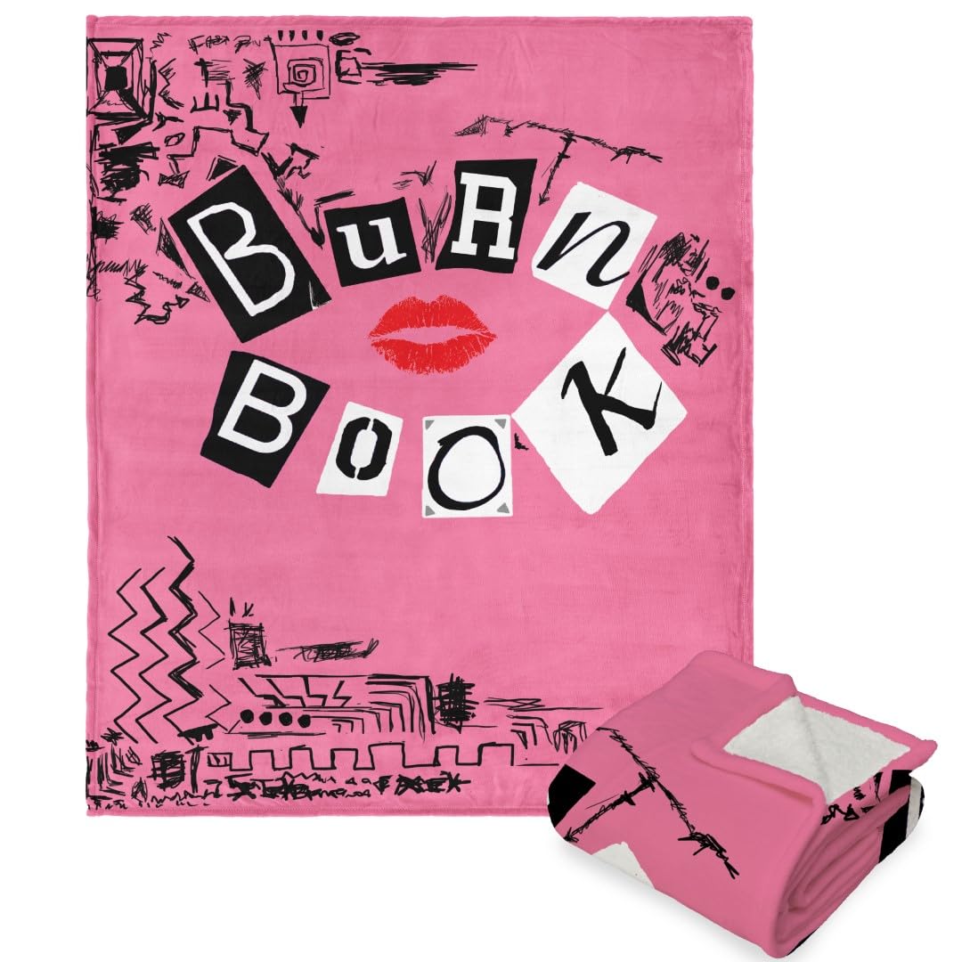 Mean Girls Silk Touch Sherpa Throw Blanket, 50" x 60", Burn Book
