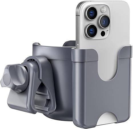Cup Holder for Walker, Stroller Cup Holder Attachment with Phone Holder