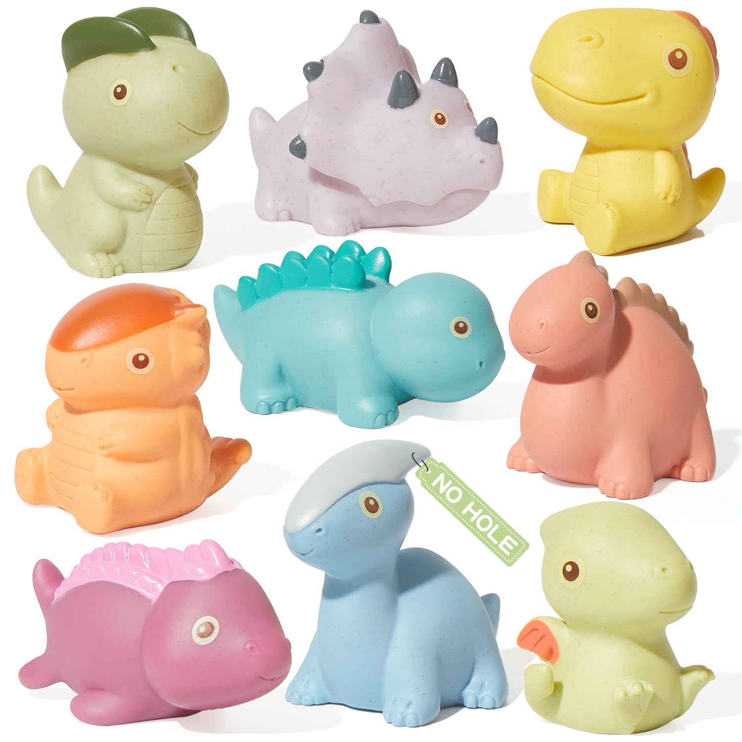 Bath Toys, Dinosaur 9 Pack | Sealed, No Hole & Mold Free Bath Toys