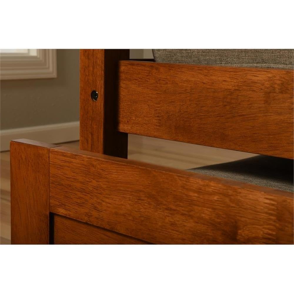 Traditional Wood Twin Daybed with Trundle in Brown-Mattress
