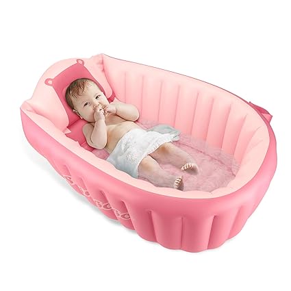 Baby Bath Tub Portable Foldable Travel Mini Swimming Pool Helps Infants