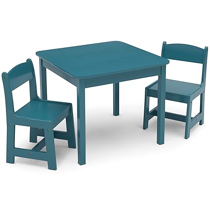 MySize Kids Wood Table and Chair Set (2 Chairs Included)