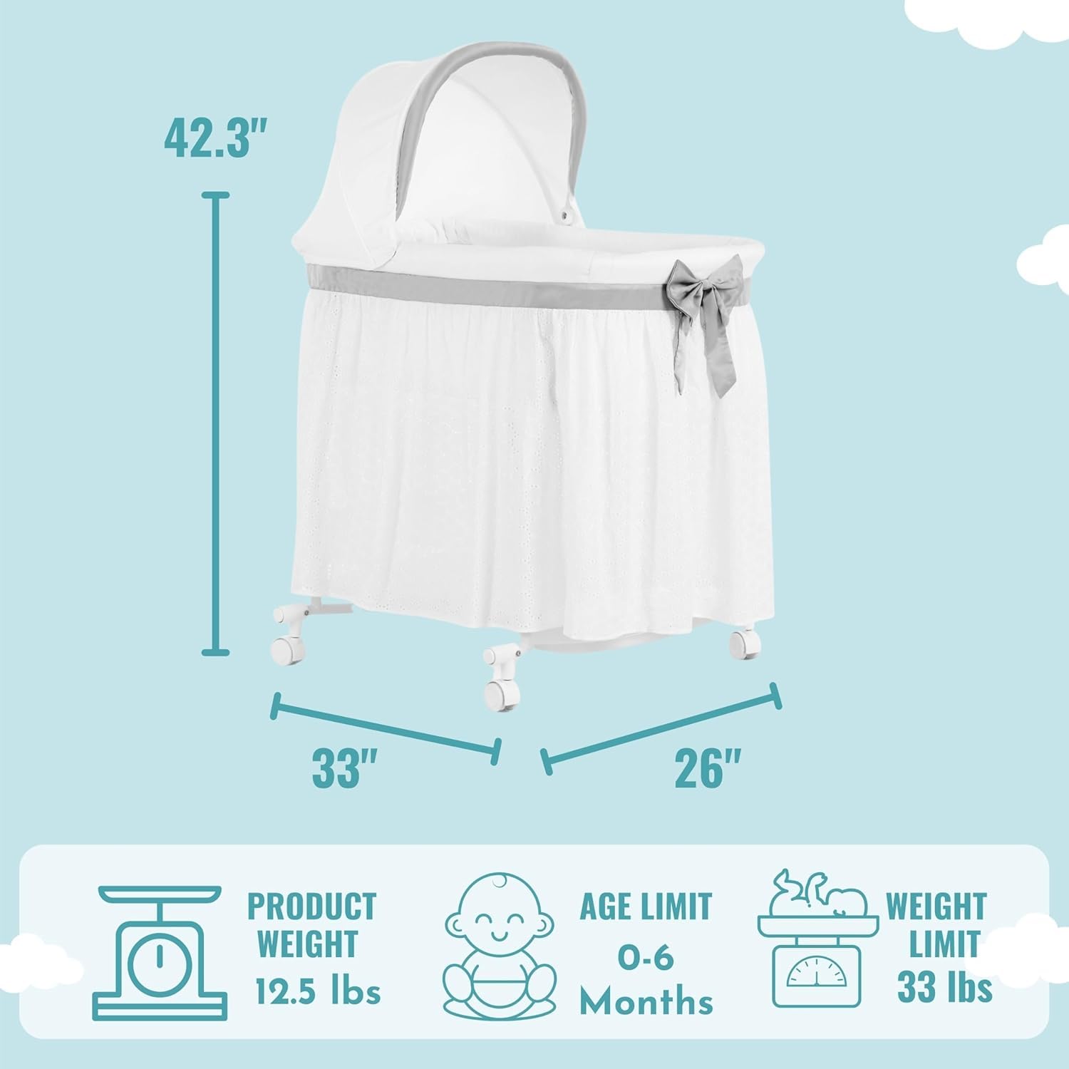 2-in-1 Convertible Baby Bassinet with Rocking Mode