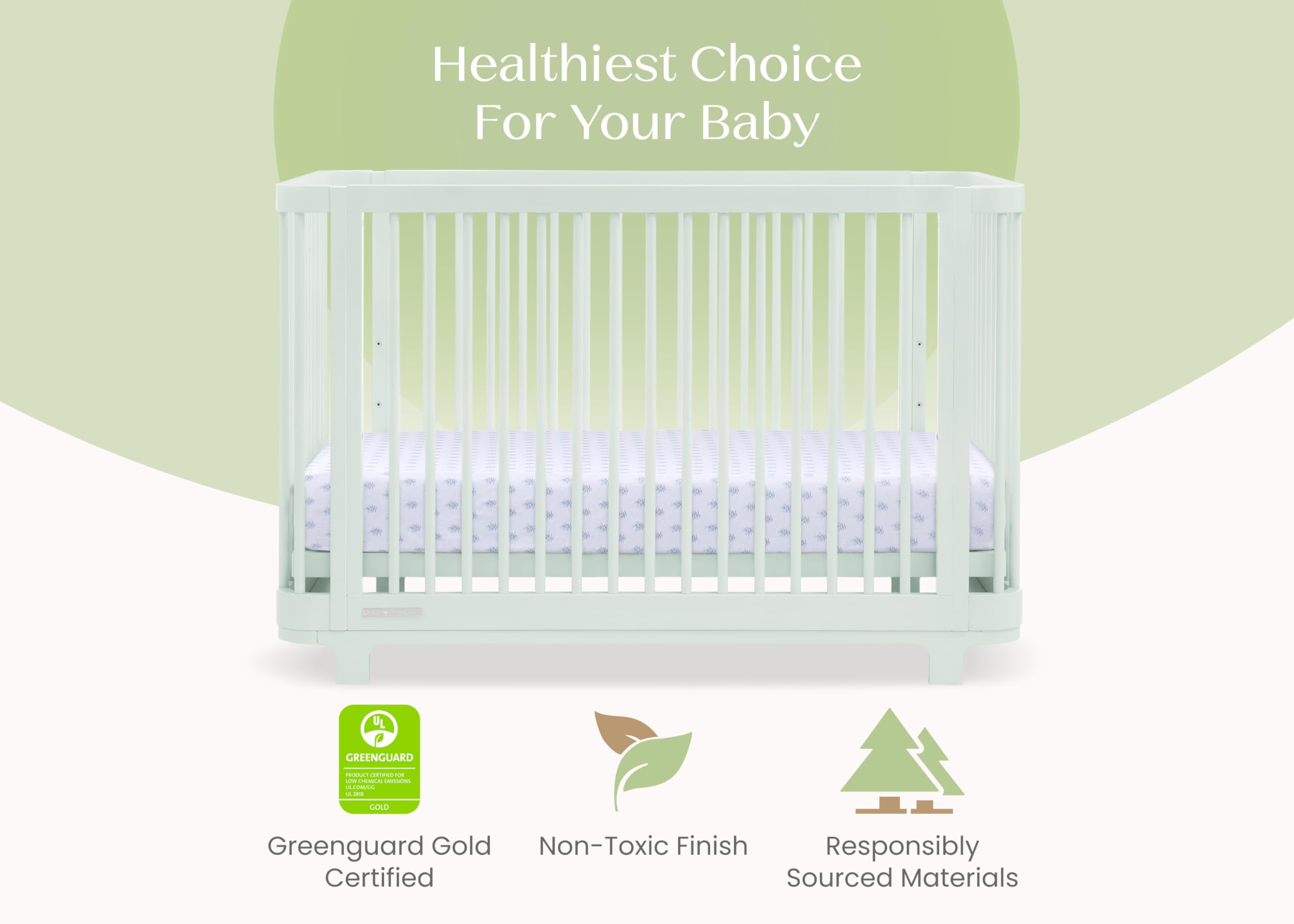 4-in-1 Convertible Crib and 6 Drawer Dresser Set