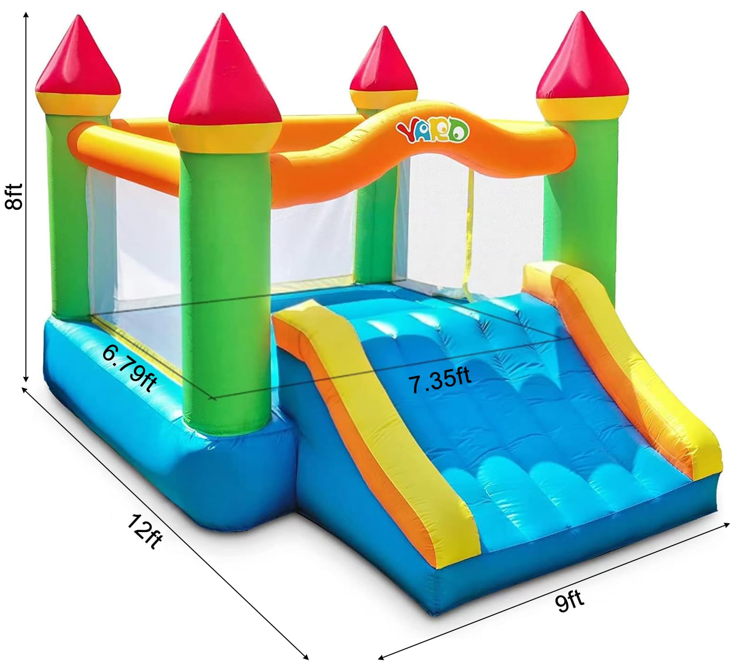 Inflatable Bounce House with Slide for Kids