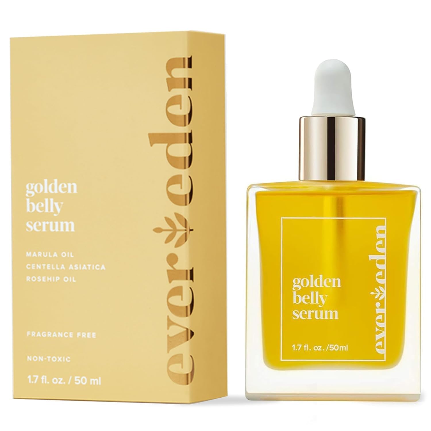 Golden Belly Serum, 1.7 fl oz. | Clean & Vegan Women's Belly Oil for Pregnancy