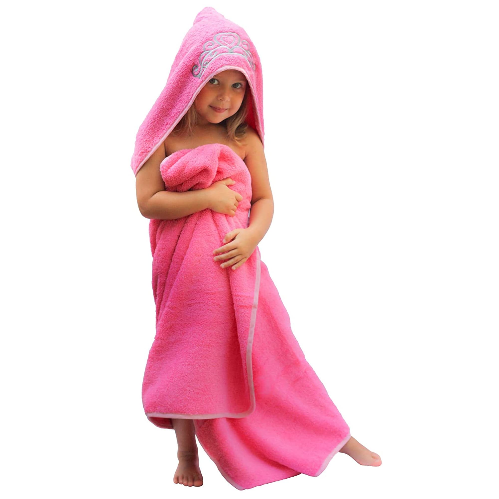 Princess Baby Bath Towel [Pink] Hooded Toddler Towels For Girls Up to 10 Years